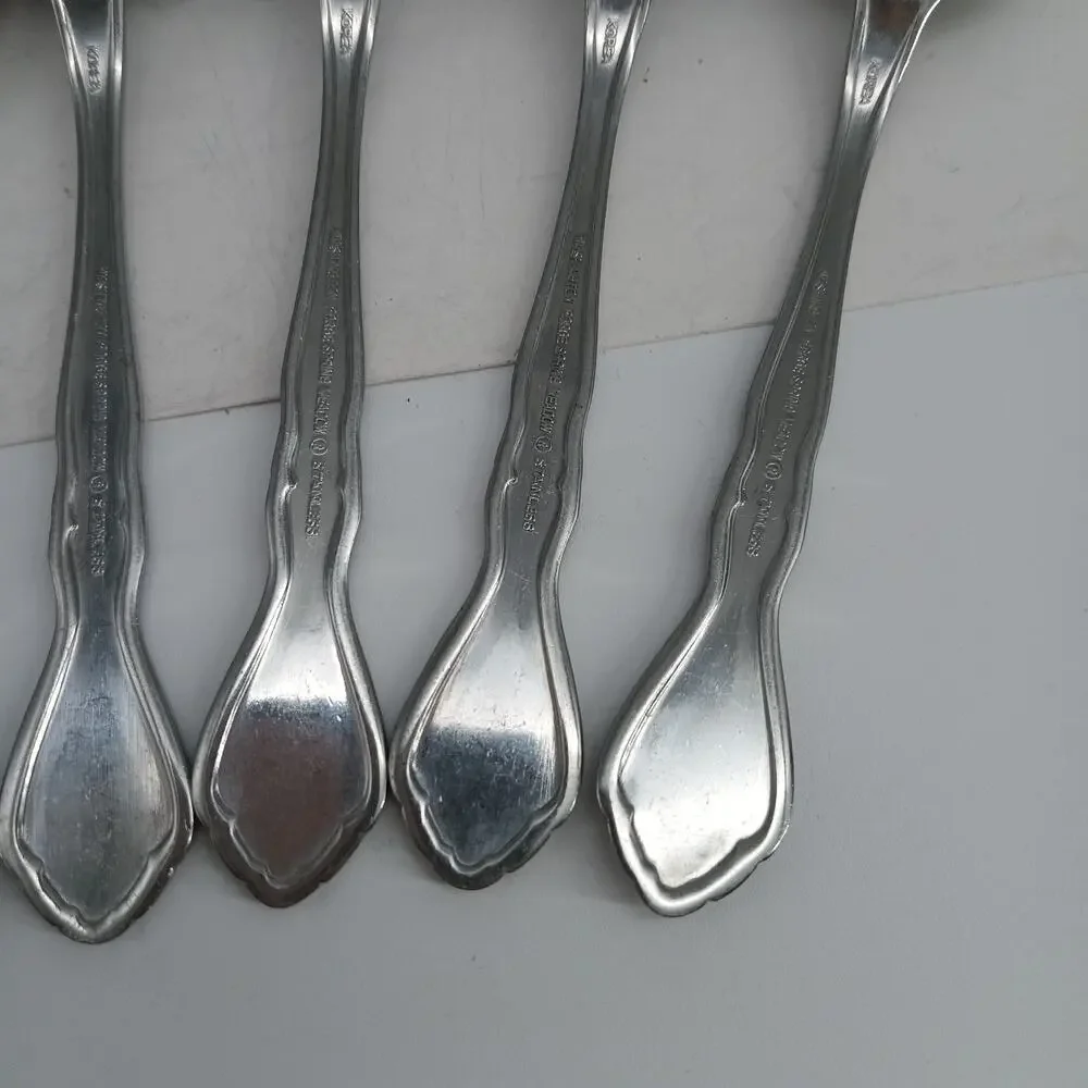 7X Spoons Washington Forge SPRING MEADOW Stainless Flatware Table TEASPOONS
